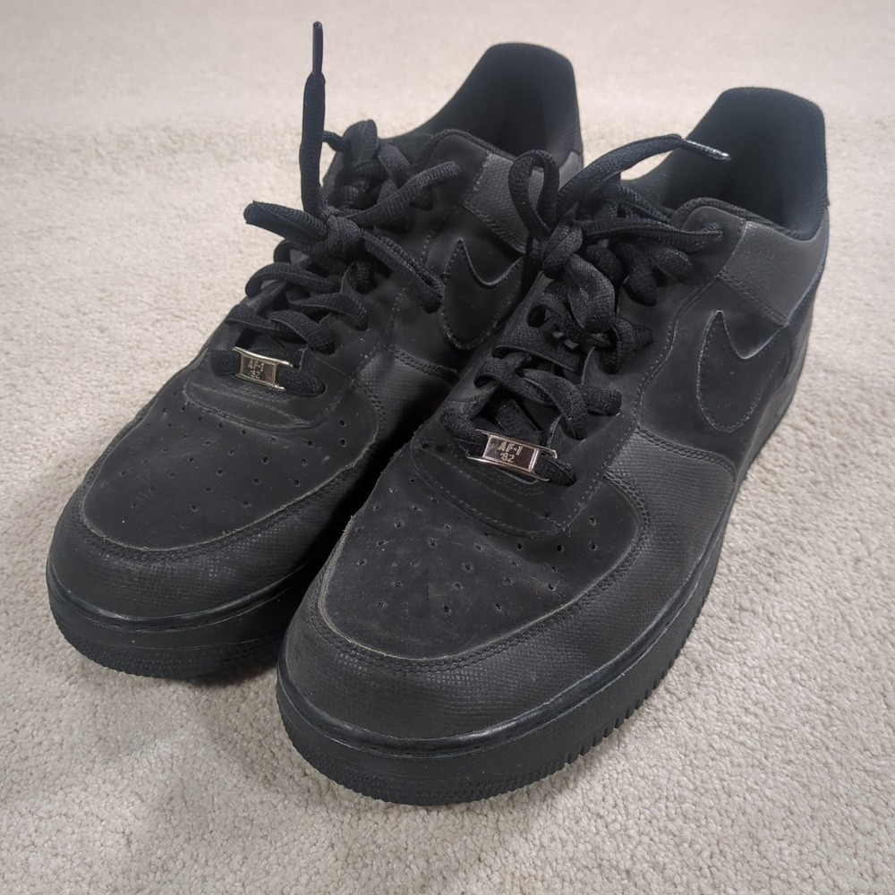 Nike Air Force 1 '82 Low Triple Black Men's Low Top Lace-Up Athletic Sneakers